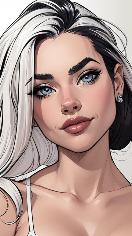 estilo de desenho animado:1.2), em preto e branco Denise Richards Mulher brasileira desenho ART Artline mulher fundo branco Imagem cartoon de uma mulher , roupas sensuais , garota super valente destemida , Ilustra??o estilo desenho animado, estilo de arte dos desenhos animados, estilo de arte dos desenhos animados, digital illustration style, design de personagens altamente detalhado, arte digital detalhada fofa, City fan art, design de personagem retrato, black and white beautiful digital illustration, retrato de alta qualidade, arte em quadrinhos, retrato do design do personagem, white background Busty without clothes and medium breasts female character cartoon style Denise Richards in black and white