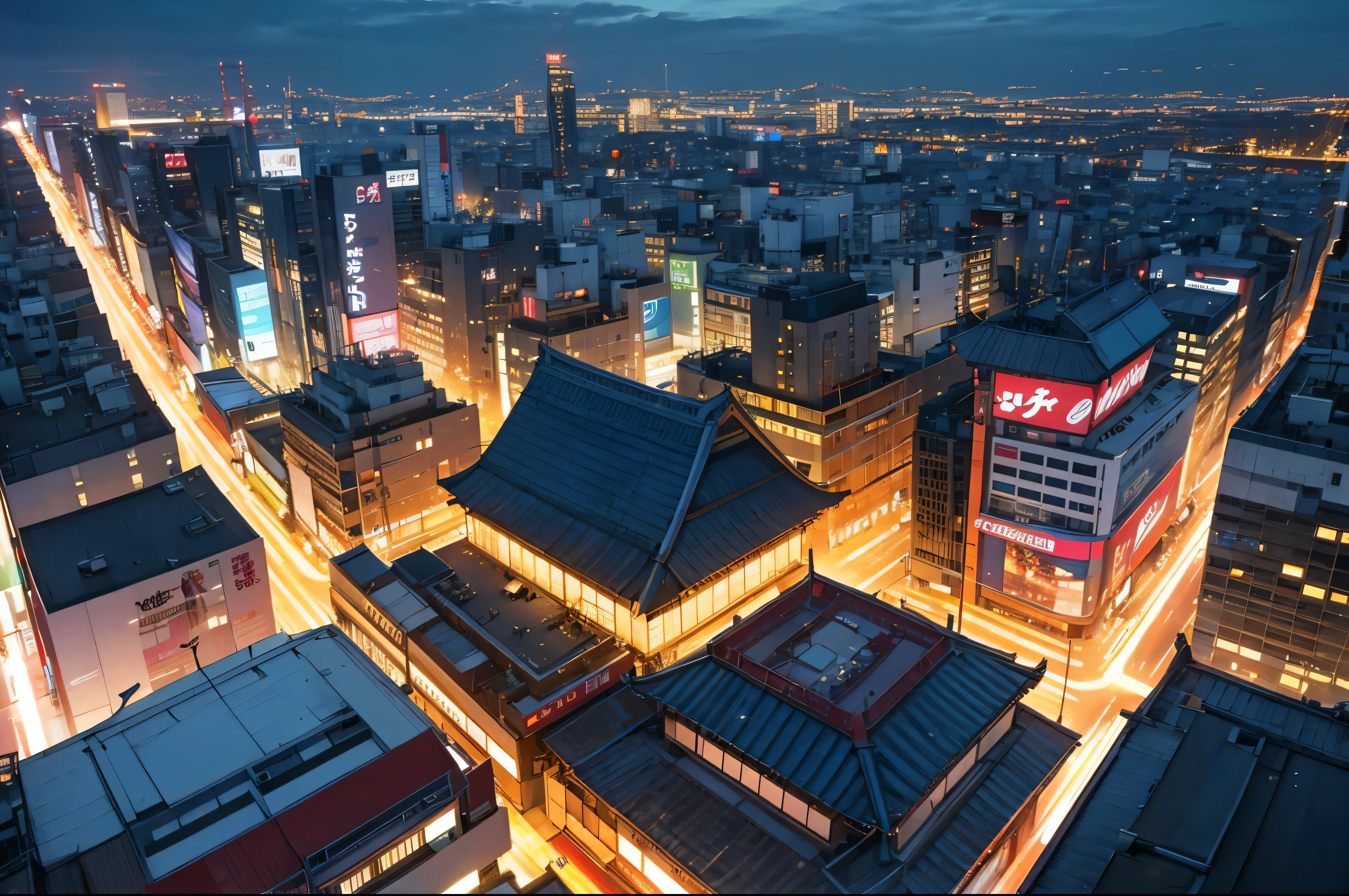 A bird&#39;s-eye view of Kabukicho at night