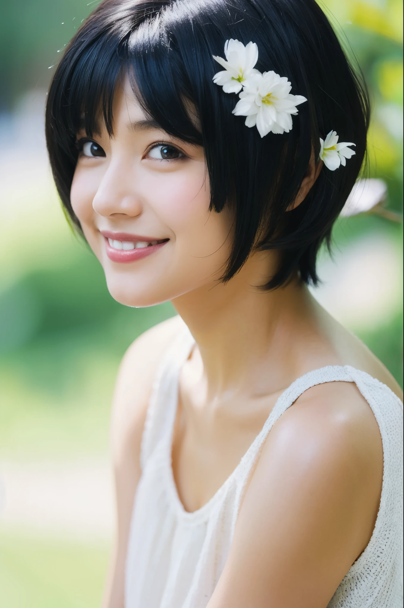 Pixie cut smile black hair beauty