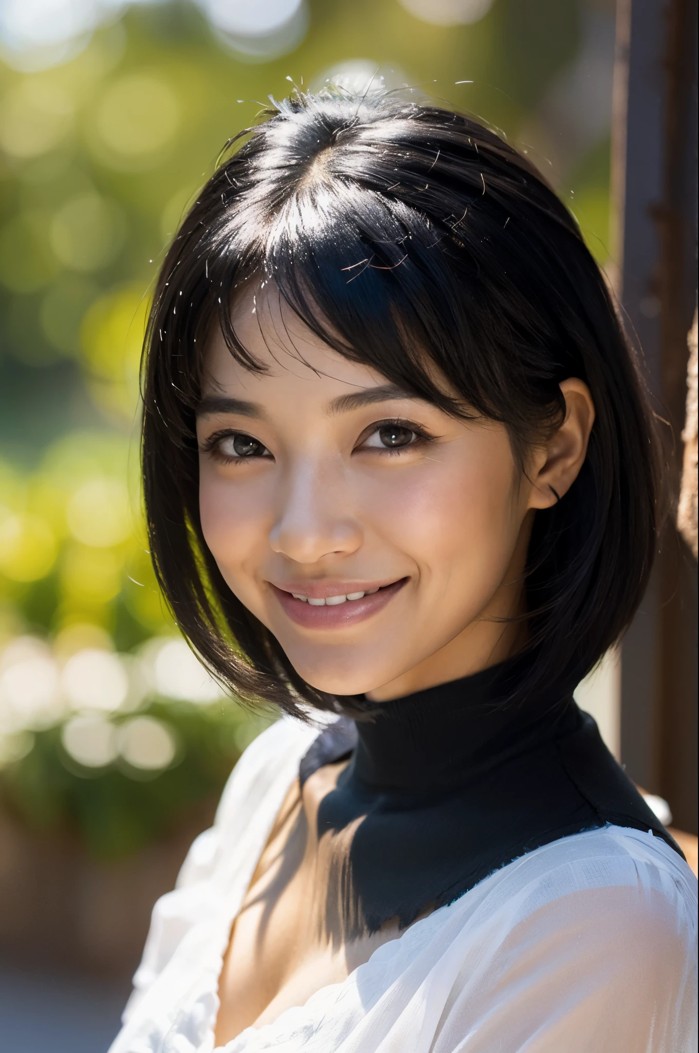 Pixie cut smile black hair beauty
