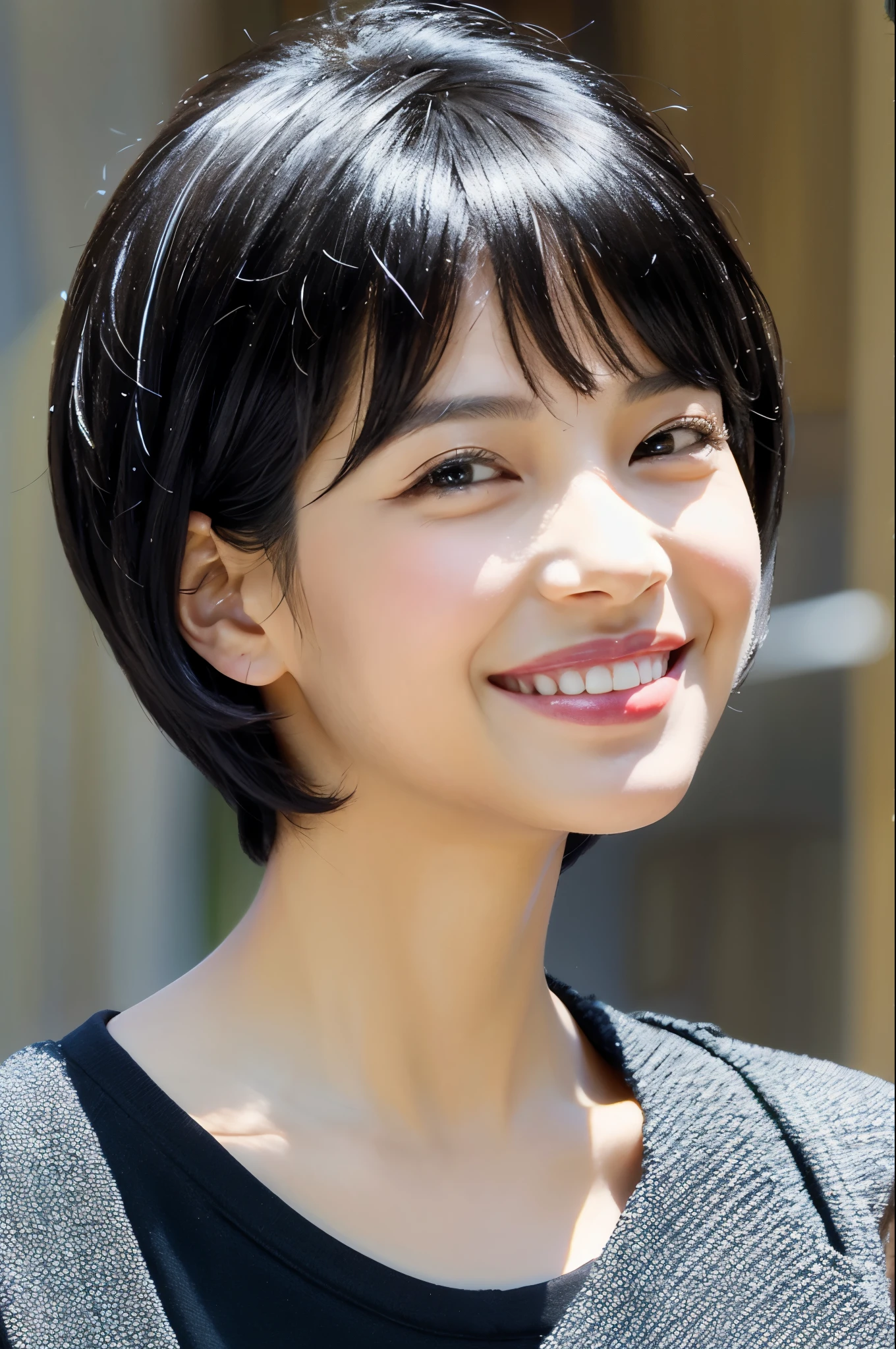 Pixie cut smile black hair beauty
