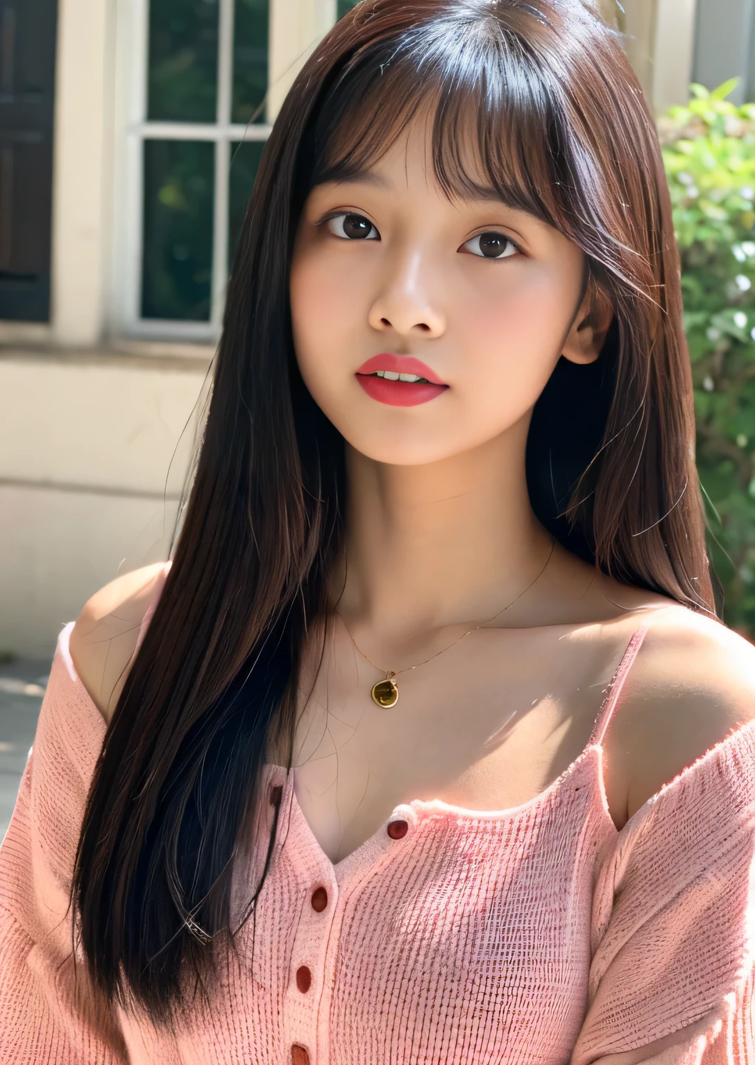 Random posture、indian woman at 21 years old、
(Raw photo、8K、Photorealsitic:1.3)、(​masterpiece、top-quality)、(frombelow)、35mm shot、Look at viewers、hight resolution、
((girl with、solo))、(detailed beautiful faces、Beautiful detailed pink eyes、detailed perfect skin)、
((flat-chest))、Light brown shaggy hair、eyes visible through hair、(red blush)、
sitting on、dressed casually、Slimed、A slender、