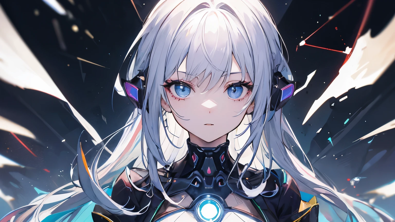 ((highest quality)), ((masterpiece)), (detailed), Perfect Face,1girl,To fight against the AI's rampage in cyberspace.