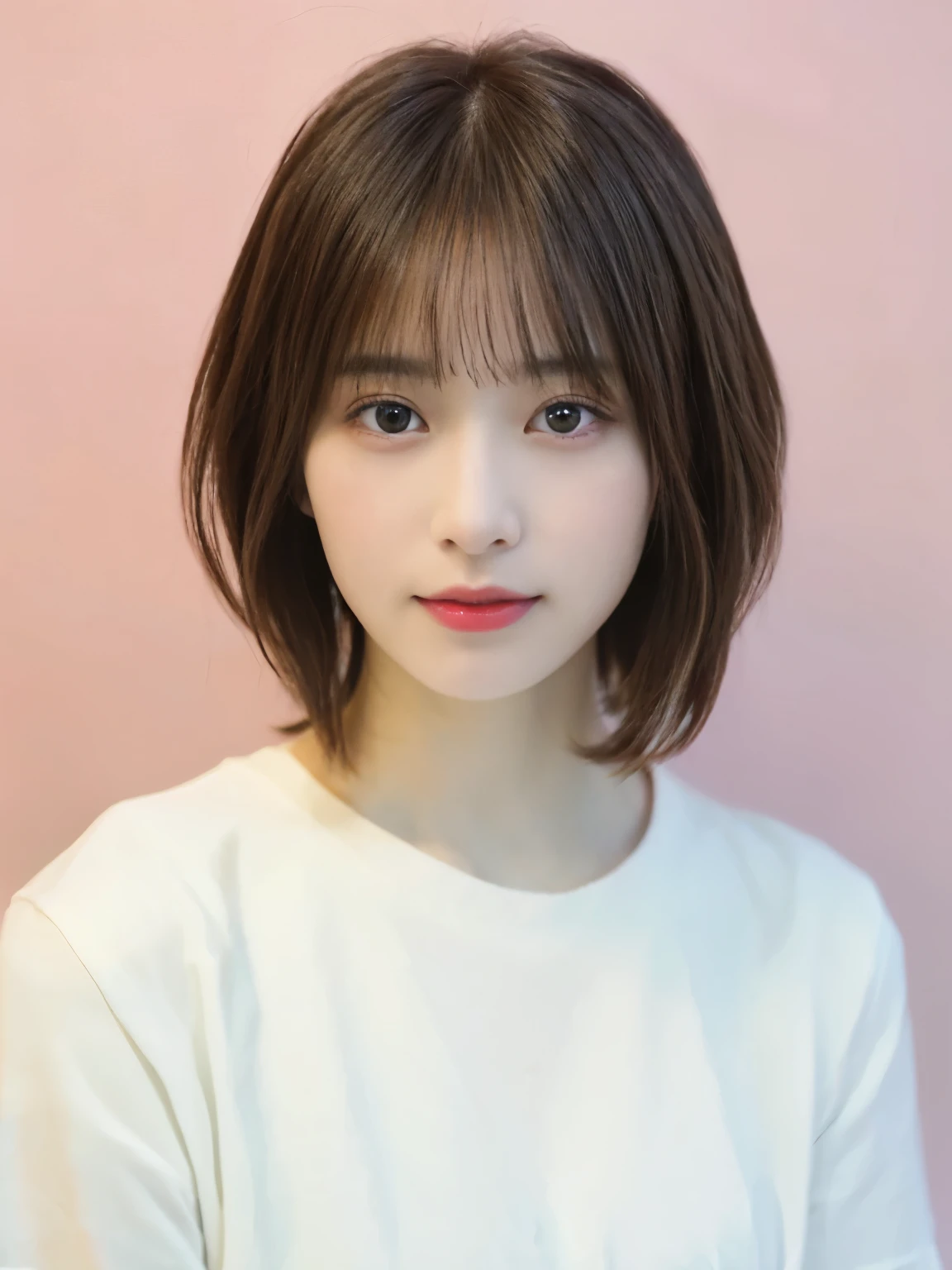 白いシャツを着たshortヘアの女性, Short hair, Hime cut, short~Medium Hair, Yoshitomo Nara, Chiho, A, Ka, Sa, Ta, Na, Ha, On , 白Hime cutヘアスタイル, sakimichan, Bobcut, Neat hairstyle with bangs