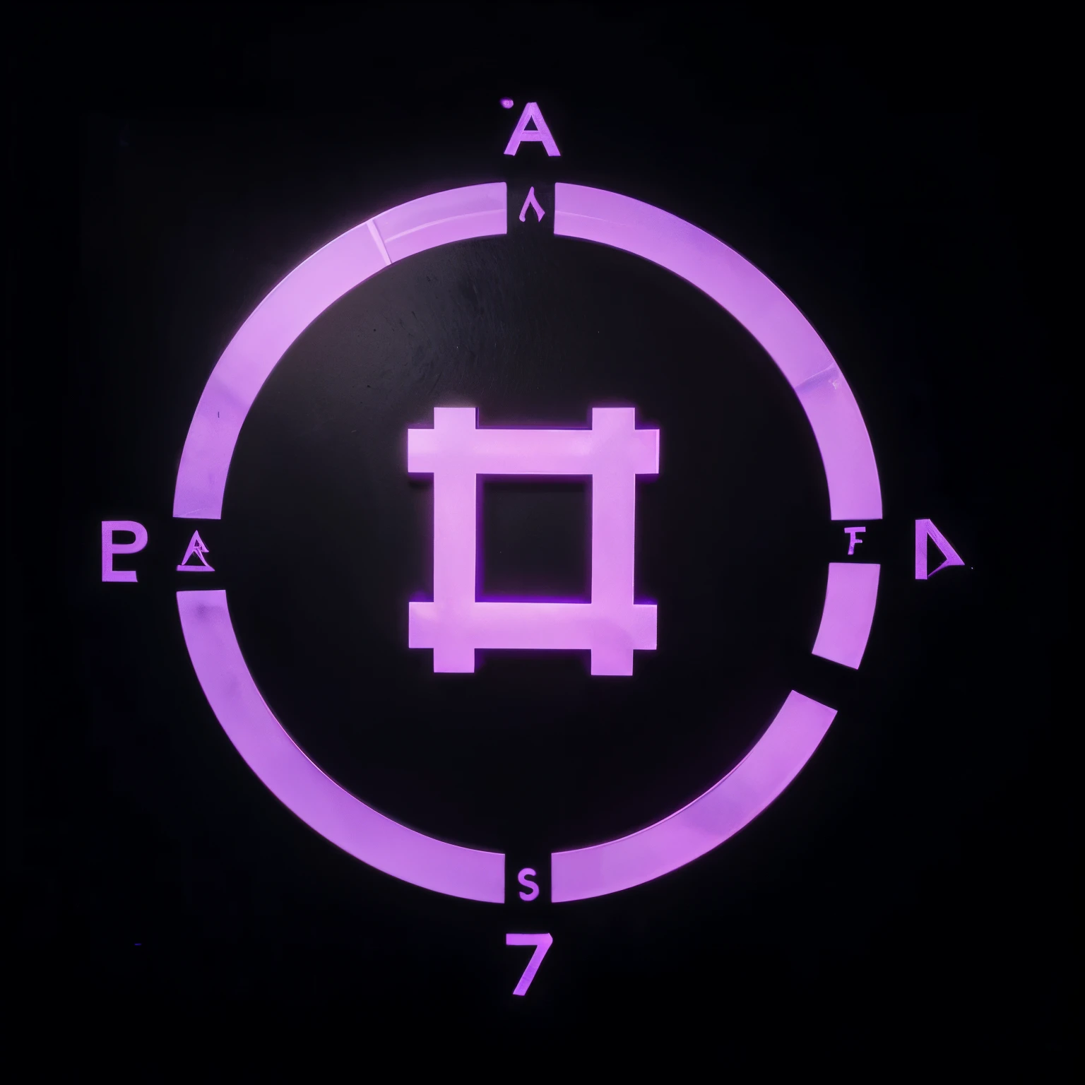 A large pi symbol written on black board in purple color