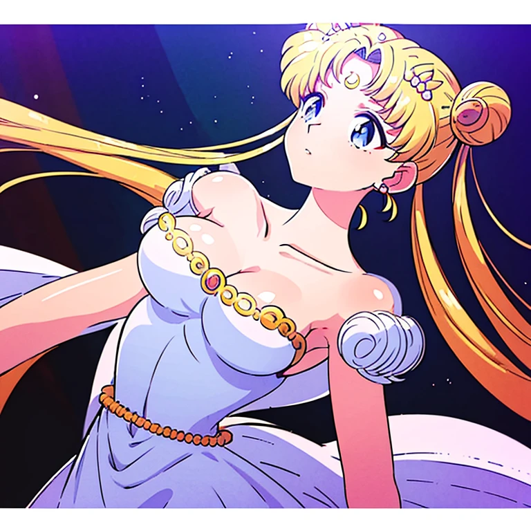 SMU Sagitsukino, bigpectorals, Standing, Solo, Masterpiece, Best Quality, Detailed face, Detailed Eyes, high resolucion, Masterpiece, Best Quality, Detailed face, Detailed Eyes, high resolucion, Princess costume,tranquility,princesstranquility,Neo Queen tranquility,pectorals,Big,hugepectorals,voluptuouspectorals.a blond,Dumpling head,kingpectorals,breast,forehead crescent moon,젖pectorals,Overflowing pectorals,voluptuousness,The dress,crescent moon on forehead