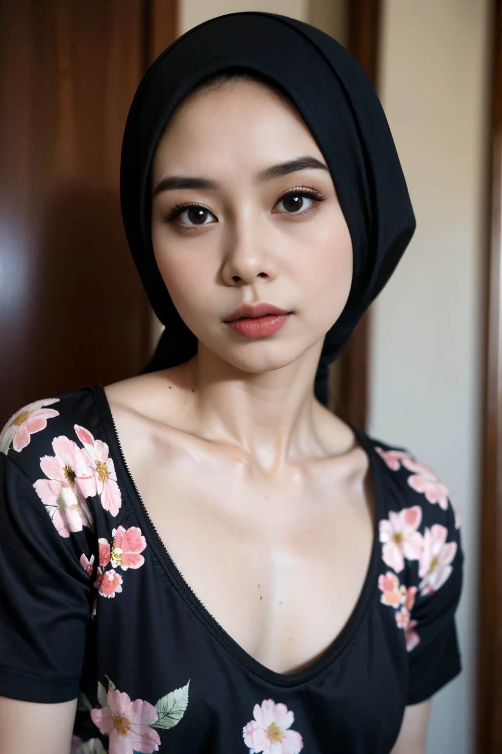 see-through T-shirt, Bodybuilder Naked, (((HIJAB MALAY GIRL))), masutepiece, High quality, UHD 32K, Realistic face, Realistic skin feeling , A Japanese Lady, 8 years old, , Very cute and baby-like face, (((FLAT CHEST))), (MATRIX WORLD), ((look In front at the camera and SADNESS)), ((())), (((CUTE GIRL))), ((RED LIPS)), ((Floral Pattern)) little Bodybuilder, (BLACK T-SHIRT)