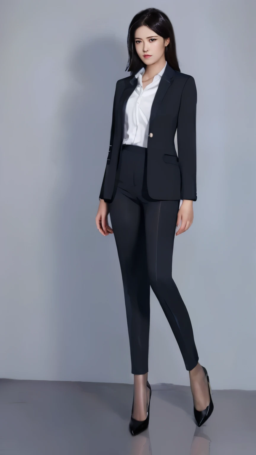 Elegant upper class elite secretary in business shirt、Working in the office、Wear a formal suit、Wear pantyhose、wear high heel shoes、Girl in shirt、wear a suit、wear a suit、wear a suit、Business Woman、Business Clothing, Wear a black suit, Wear a shirt skirt, wear a suit的女人, Business Attire, Business Attire, Original photos, (8k、Top quality、masterpiece:1.2)、(Complex details:1.4)、(Reality:1.4 )、Octane Rendering、超Complex details3D渲染、Studio Soft Light、Rim Light、Vivid details、Super Detail、Realistic skin texture、Facial details、Beautiful eye details、High Detail CG Unity 16K Wallpaper、cosmetic、(Detailed background: 1.2), Beautiful long legs,Perfect legs,Thin waist,plump woman,Delicate woman,