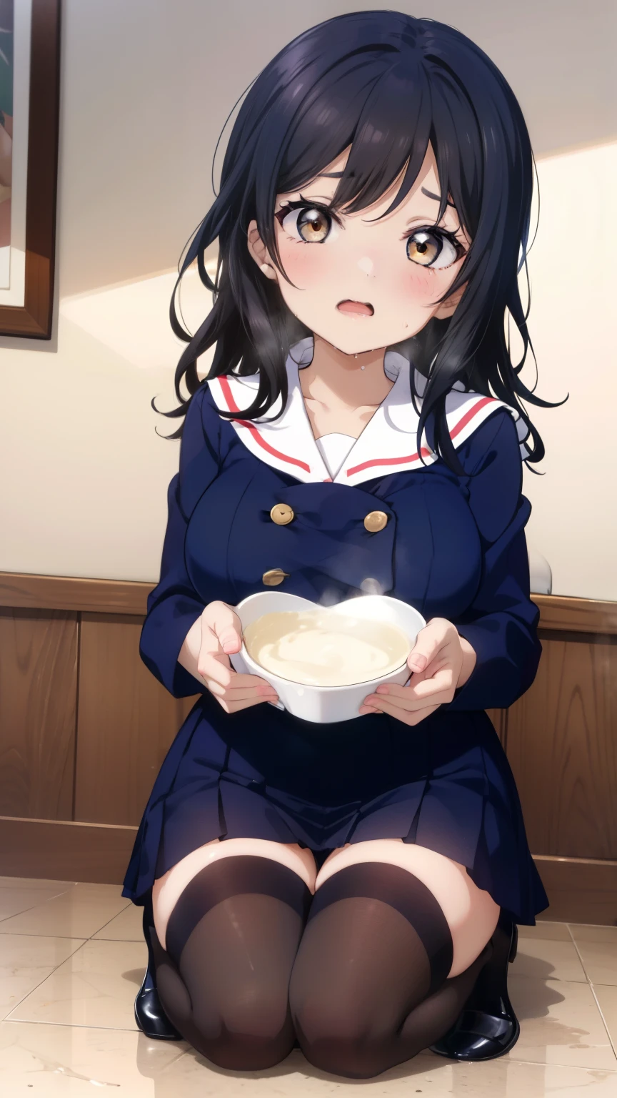 学校のJobで、Spitting food out of the mouth、Job、Girl、Girl、Short、Younger、Baby Face、flat chest、Dynamic Angle、masterpiece、best quality、ultra-detail、Both eyes open、Sweat、Light clothing、School lunch menu、meal、classmate、Crying face、Open your mouth、Vomiting、Vomit、mini skirt、Pussy、Vomit、canteen、Sitting in a chair、Many children are sitting