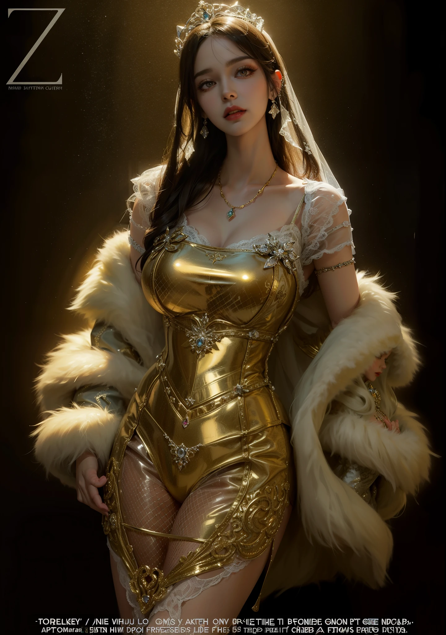 (absurderes,A high resolution,ultra - detailed),she is soaking wet,Rained,1girll,独奏,mature,(Medium hair,brunette color hair)hair straight,Transparent gold Saint Seiya uniform,比基尼,cleavage,nakeness,Obscenity,Emotive expressions,Open-mouthed,Pussy bulge,with no underpants,Expose the genitals,Camel toes,Protruding ,extremely large bosom,Cocked buttocks,Raised sexy,Colorful,Most detailed,The upper part of the body,exteriors,Plaza