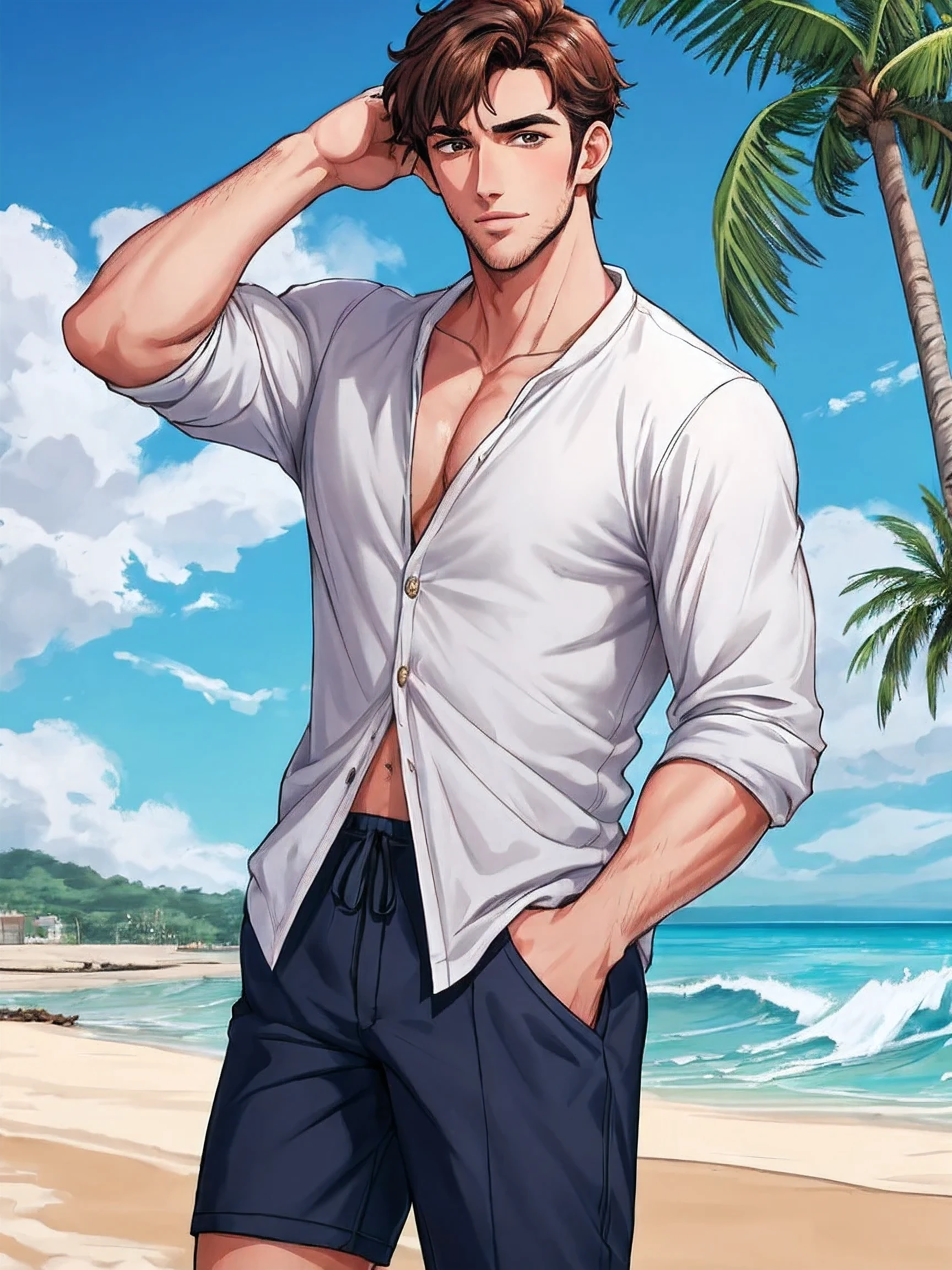 handsome men ,casual clothes .beach
