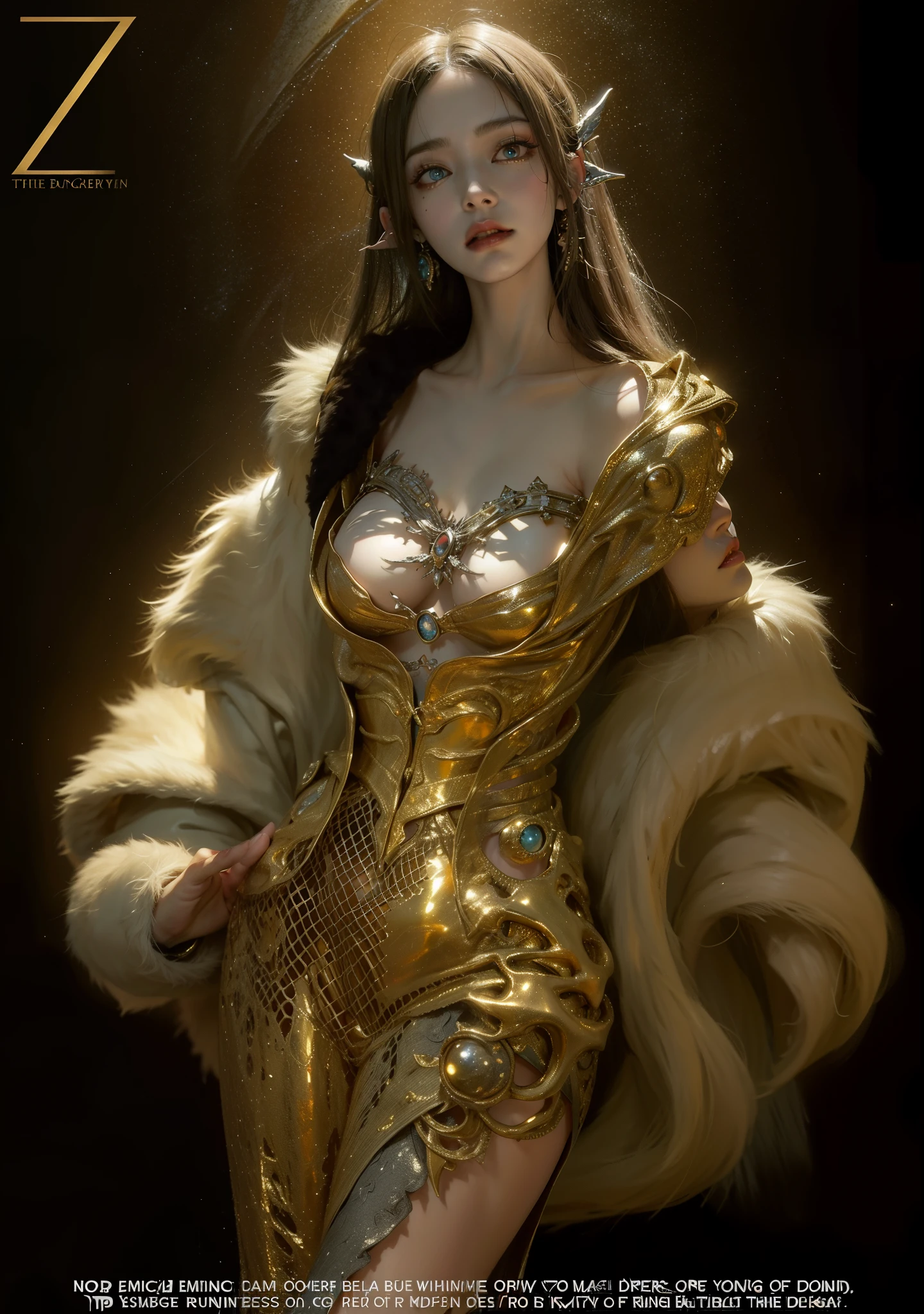 Detailed image quality,pandora witch,wing, Succubus Theme,堕落Angel,Excellent,scary,Secret Terror,Tentacles,With eyes,Uncanny Valley Effect,Beast Blood Moon,skeleton,vampire,Hellfire,Dark Queen,Angel,magician magic witch,Angel,eyes are blue(Pupils as deep as the starry sky),Gorgeous tattoo designs all over the body,Gold belt,Put your hands behind your back(Put your hands behind your back),no hands,White fur coat