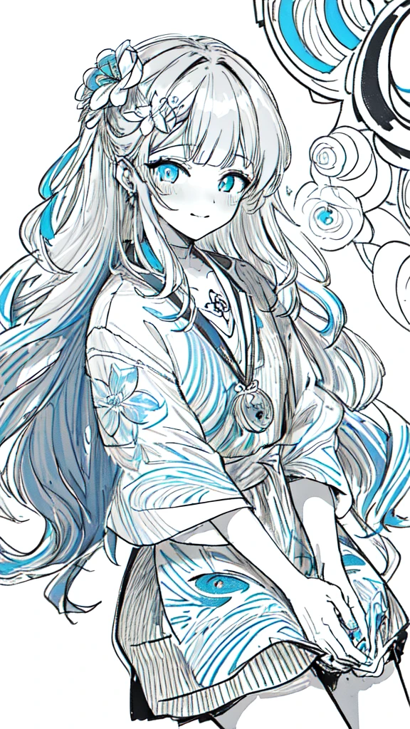 (monochrome:1.3), (lineart-style:1.3),(masterpiece, best quality, ultra detailed, ultra high resolusion, highres,8k:1.4), BREAK,(from front:1.2), 20_years_old, 1giri grin, close up face,(tribal_tatoo:1.2),(wavy hairs),(messy hair),(asymmetry bangs),(multicolored hair),
Tsurime Eyes, (((blue eyes))),
((flower hair ornament)),