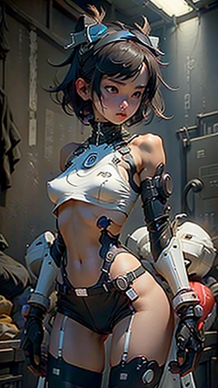 Female Body Definition Thigh Cybernetic Body Parts、Short underwear、As it was born without a single thread、NObura、NOpantiy、Popping nipples、