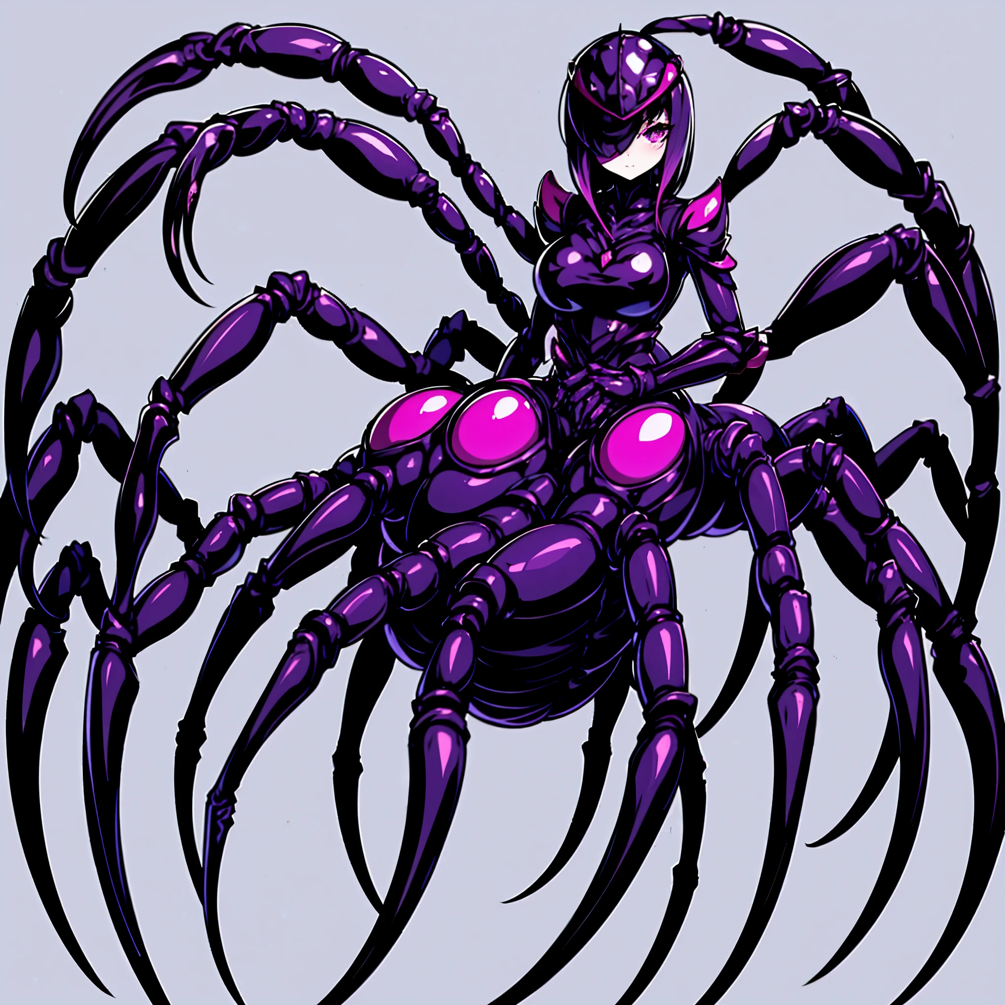 4k,hight resolution,One Woman,bright pink hair,short ponytail,large boob,arachne,A queen,Gorgeous dresses in pink color,inside a cave,spider webs