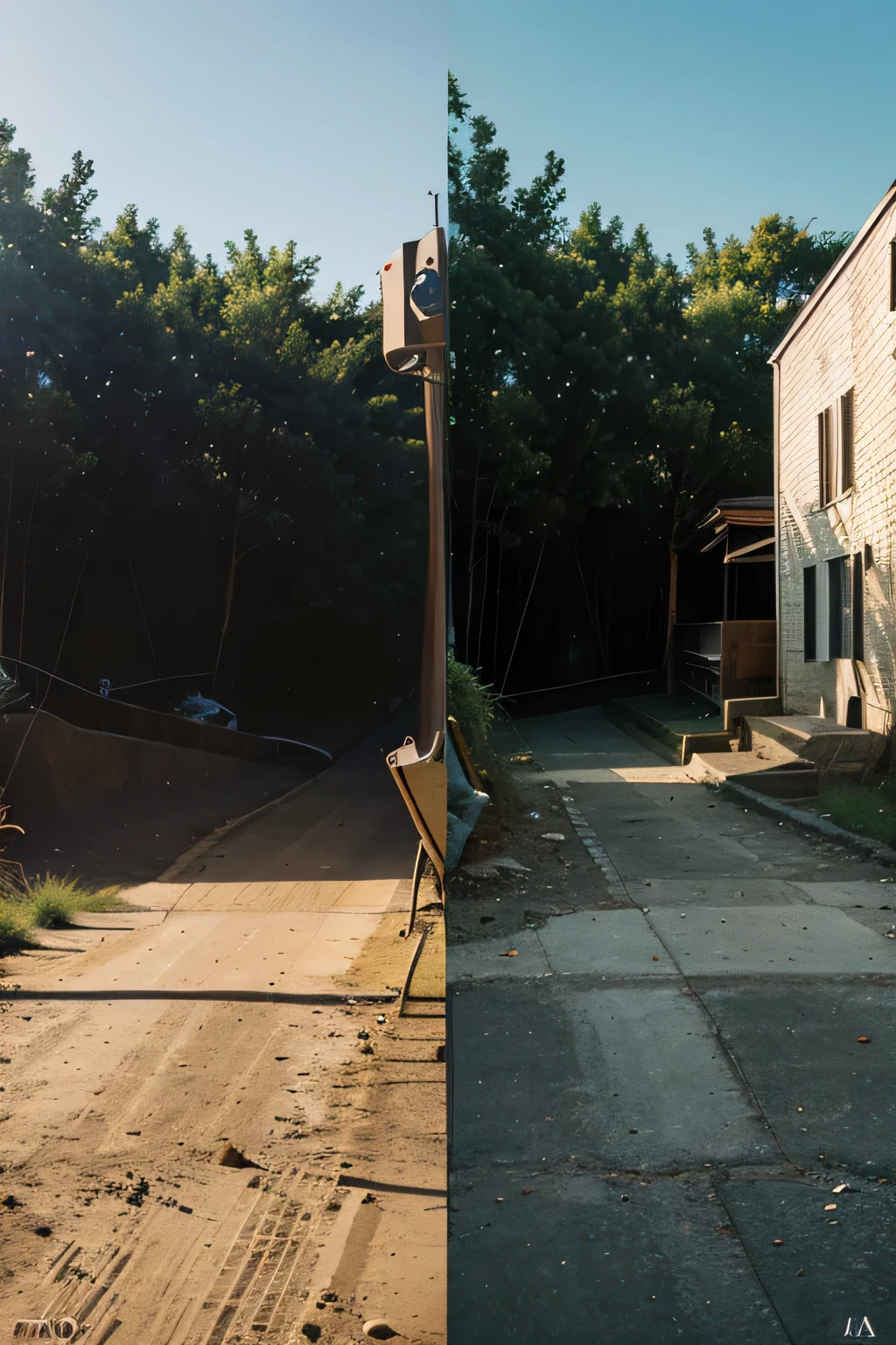 Displays an original image along with its edited version using AI tools to highlight the changes made, like color correction, removing unwanted objects or improving contrast.