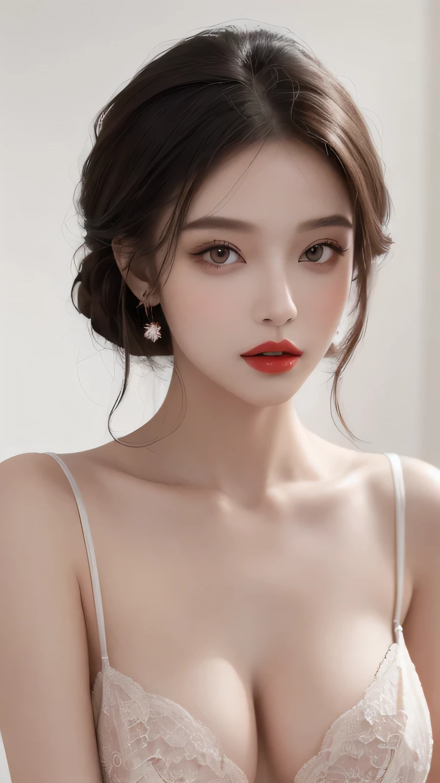 (masterpiece, best quality:1.4),thin lips,(Bright red lipstick:0.75),