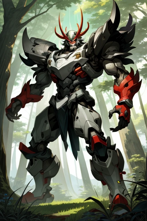 bestman、crab man、The arms are big claws.,Adult male、Slim manly body、Covered with hair.......、Forest landscape and grassland、
