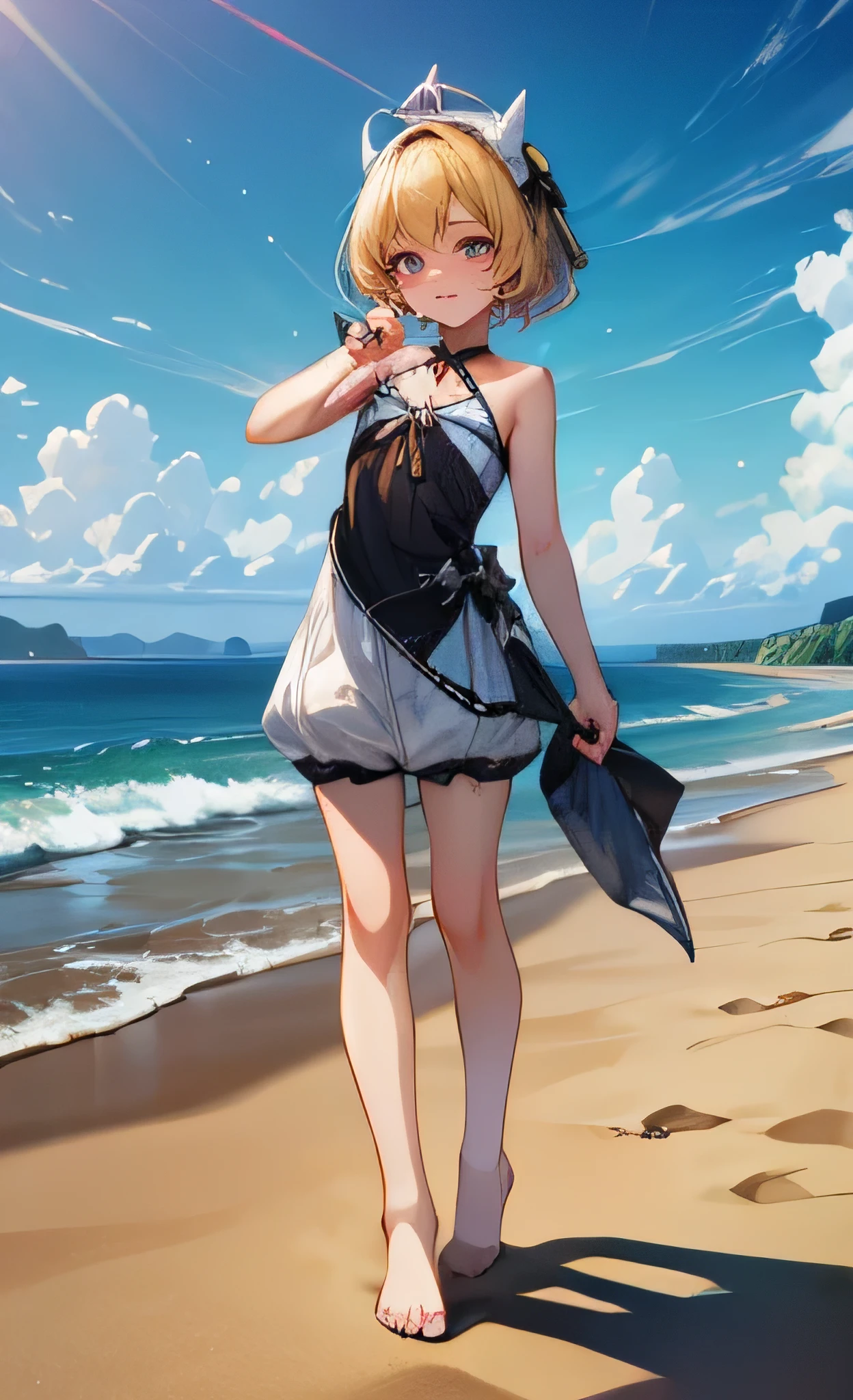 (full body:1.5).cute_face.standing.Adult.    . Whole body.a cute 
A round girl holding a magnum. A western. A smile. Sunny skies. Sand blizzard.   She is 18 years old.  (Flat chest: 1.5).BREAK hdr.thin body.
{{{masterpiece}}}, {{{best quality}}}, {{ultra-detailed}}, {illustration}, {{an extremely delicate and beautiful}} .{{absurdres}},4fingers and 1thumb.8k.extremely detailed CG.super fine illustration.