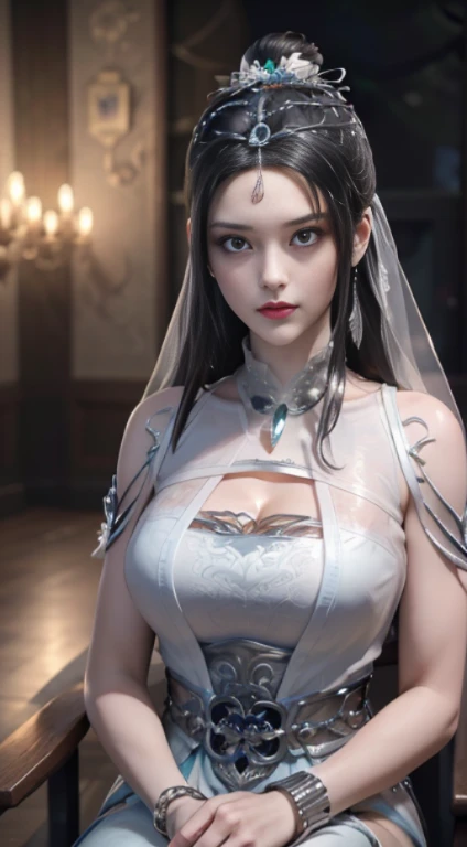 Hyper-realistic 8K CG, Flawless, 乾淨of, masterpiece, Professional artwork, Famous Artworks, Movie Lighting, movie bloom, Perfect face, 漂亮of脸蛋, fantasy, Like a dream, Unreal Engine 5, Science fiction,   Lace, Lace trim, Lace-trimmed legwear, luxurious, jewelry, diamond, Kaneko, pearl, gem, 蓝gem, 红gem, emerald, 复杂of细节, 精緻of圖案, charming, 诱人of, 诱人of, of, enchanting, Hair accessories, neckLace, earrings, bracelet, armband,autumn.
((,1 Girl, View,最好of质量,))  ,((((,1 Girl,  独自of, 巨大of假乳房:1.5,Cleavage， Red goddess dress, Half Body,  Looking at the audience, permanent))))