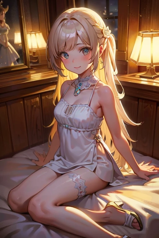 (hyper-realistic), (illustration), (high resolution), (8K), (extremely detailed), (best illustration), (beautiful detailed eyes), (best quality), (ultra-detailed), (masterpiece), (wallpaper), (detailed face), solo 1 girl full body, white wavy hair, Korean, heterochromic eyes, small moles under the eyes, transparent bra, no clothes, no panties, small breasts, open legged sitting pose, camel fingers, sexy --auto --s2