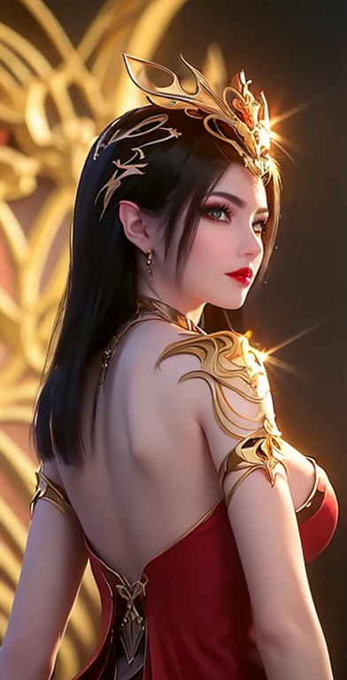 "An extremely beautiful queen,(best quality,4K,high resolution,masterpiece:1.2),Ultra Detailed,(Practical,photoPractical,photo-Practical:1.37),beautiful queen,naked,Shining crown,colored gems,golden scepter,elegant gesture,naked体,Soft Light,Vibrant colors,Exquisite facial features,Long flowing hair,又Large target又圓的乳房,Dark circles pupil,Large target, Round platinum eyes are very beautiful,Rich in details,Red detailed makeup eyebrows,Mouth tightly shut,dreamy atmosphere,The most perfect body,ethereal beauty,A proud expression,Queen'Hands behind your back,Extraordinarily elegant,Cute and charming,Attention to detail,Gorgeous,fairy tale atmosphere,1 girl, 1 alone,whole body", Looking at the audience