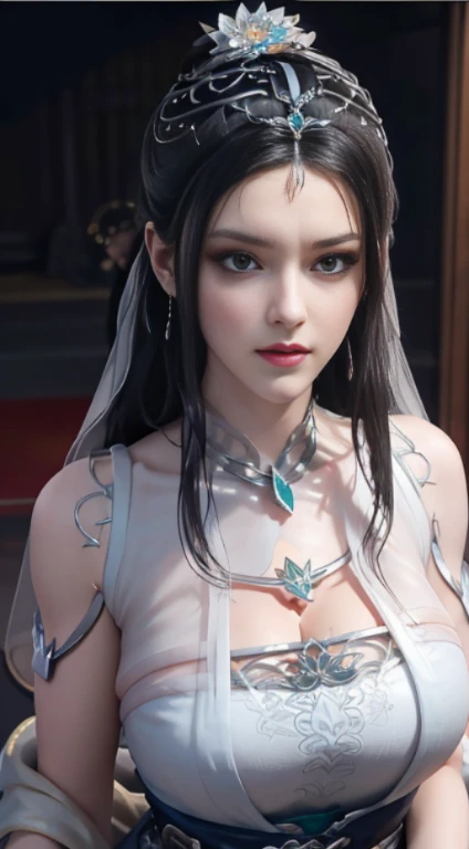 Hyper-realistic 8K CG, Flawless, 乾淨of, masterpiece, Professional artwork, Famous Artworks, Movie Lighting, movie bloom, Perfect face, 漂亮of脸蛋, fantasy, Like a dream, Unreal Engine 5, Science fiction,   Lace, Lace trim, Lace-trimmed legwear, luxurious, jewelry, diamond, Kaneko, pearl, gem, 蓝gem, 红gem, emerald, 复杂of细节, 精緻of圖案, charming, 诱人of, 诱人of, of, enchanting, Hair accessories, neckLace, earrings, bracelet, armband,autumn.
((,1 Girl, View,最好of质量,))  ,((((,1 Girl,  独自of, 巨大of假乳房:1.5,A bit big，Large bust，Cleavage，full-body shot， Red goddess dress, Half Body,  Looking at the audience, permanent))))