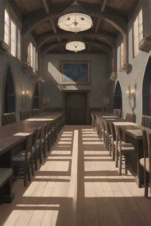 zrpgstyle, medieval fantasy tavern interior, colorful tapestries on the walls Game of Thrones Hogwarts bright morning sunlight shining in from windows Clutter-Home, (masterpiece:1.2) (best quality) (detailed) (intricate) (8k) (HDR) (wallpaper) (cinematic lighting) (sharp focus)