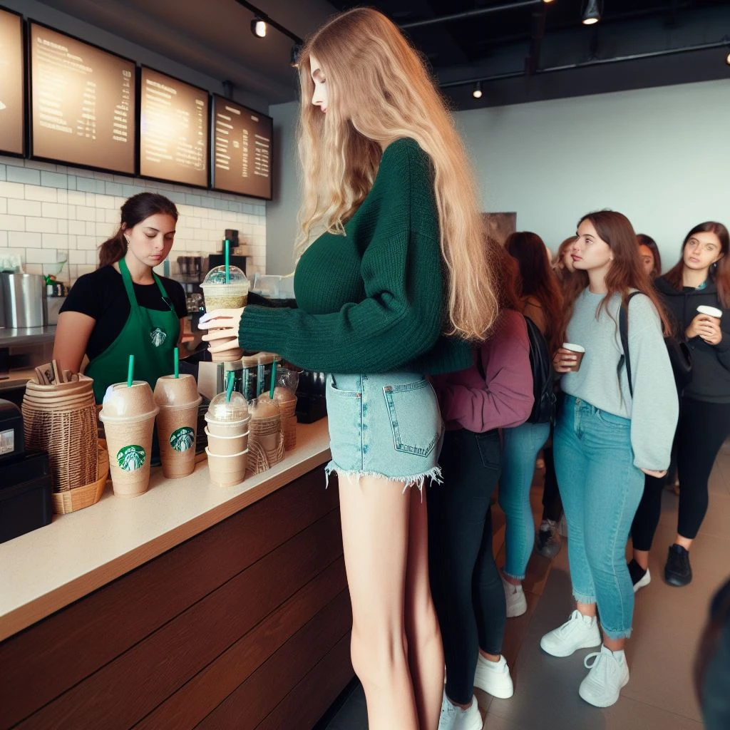 side view, dark green knit sweater, (big giant enormous oversized massive huge colossal breasts:1.5), (gigantic sagging breasts:1.5), (very long full hair:1.25), wavy hair