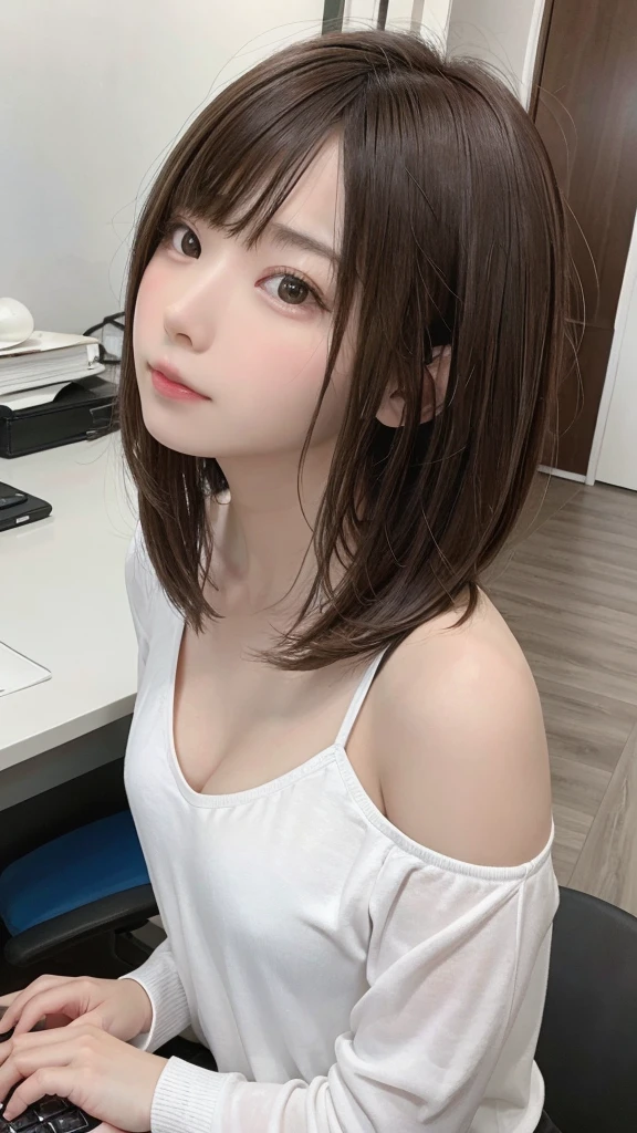 one girl, (a beauty girl, delicate girl:1.3), (15 years old, :1.3),
break, (shirt, Green apron, family mart:1.3), panties,
break, Extremely fine grain resolution, (Symmetrical eyes:1.3),
break, (Inside a convenience store:1.3), perfectly trimmed fingers,
break, Small breasts, Brown eyes, Parted bangs, brown hair,  girl,
break, (Eye and facial details:1.0),
break, (masterpiece, highest quality, Ultra-detailed, Detailed face, 8K)