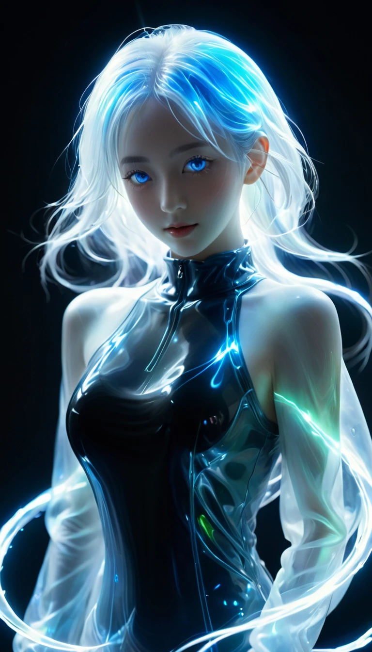 bail_particle,bail_line,lineแสง,particleของแสง,A girl made of particle,white hair,Halter_set,1 girl,bail_Light element,Translucent luminous body,A girl made from light,
((dark)),epic,8k,Fantasy,very detailed,magic,((range hood)),(range hoodie),((((hair on one eye)))),Cast a spell.,Black hole,fish,((glow eyes)) ((blue eyes)),((glow)),((in full bloom)),beautiful,Masterpiece,nonsense,best quality,stand,1 girl,human,evil,evil grin,apocalypse,destruction,end of the world,crazy eyes,Crazy,mental disorder,looking down,predominate,(sadism),((Demoniac)),spear,spectrum,scary,circle,edge,edge light,crescent,abyssal,shorts,Groin,hip bone,hip line cowboy shot,magic Circle,too much energy,sci-fi,abyssaltech,พลังงานdark,impersonal,dissolve,see through,abyss,antitech,sci-fi,pure energy,thigh,