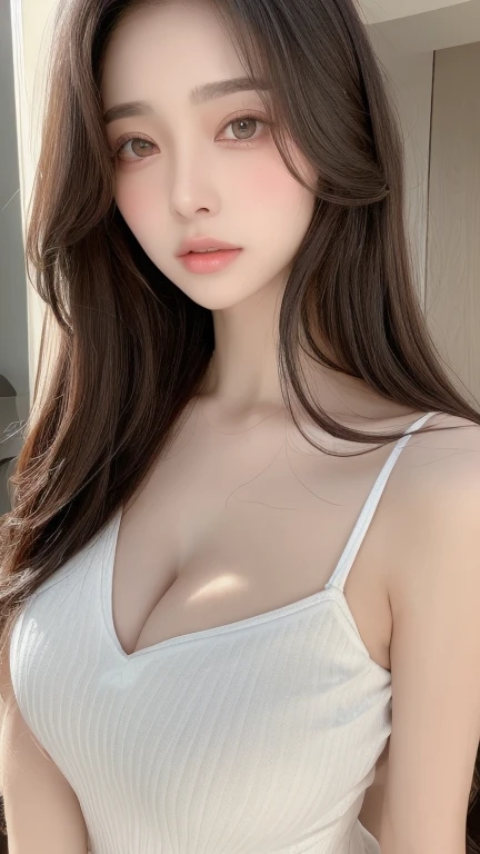 Beautiful woman with perfect body:1.4,Layered hairstyle,Cleavage highlights:1.2,Wet clothes:1.5,Highly detailed face and skin textures,Double eyelids,Skin Whitening,long wet hair