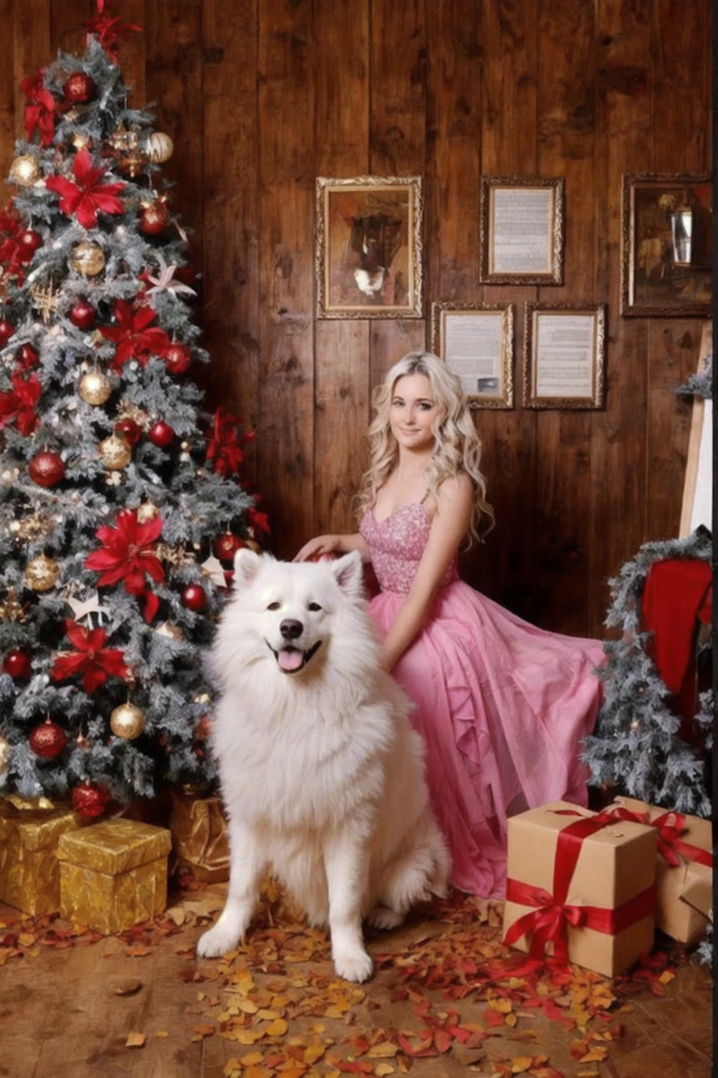 Araf woman in pink dress sits next to a white dog, author：Nina Petrovna Valetova, author：Silvia Dimitrova, by Elena Guru, author：Mary Bashkirtsev, author：Zofia Stryjanska, author：Olga Rozanova, by Elena Karimova, Nadia Rusheva, By Rhea Carmi