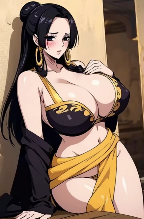 Sexy woman, Black hair tied into a bun, smoky eyes, Eyeliner, blush, The fairest skin, Plump face, soft lips, blouse detailed with gold, White saree with gold border, Nailed to the wall,Huge Breasts,Breast sagging and cleavage showing