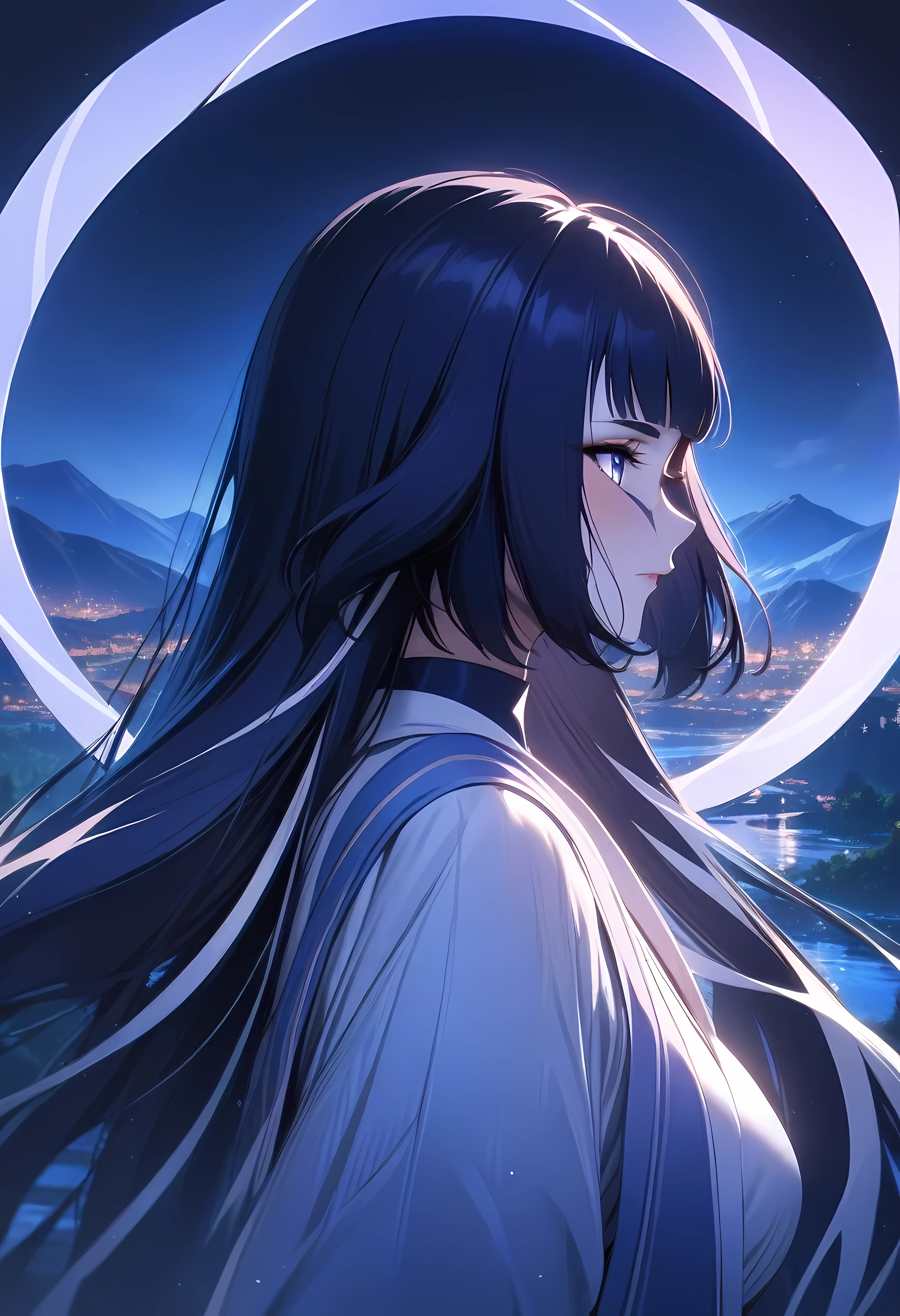 (shylily/(Twich/):1.5),(masterpiece:1.2),(best quality:1.2),, (1girl:1.3),best quality, masterpiece, high resolution,, 1 Girl, Delicate face, (Upper Body:1.6), Network City, Mountains and rivers, night, Firefly Lights, Practical, Rich in details, (White Hanfu:1.2), (Beautiful Body:1.4),