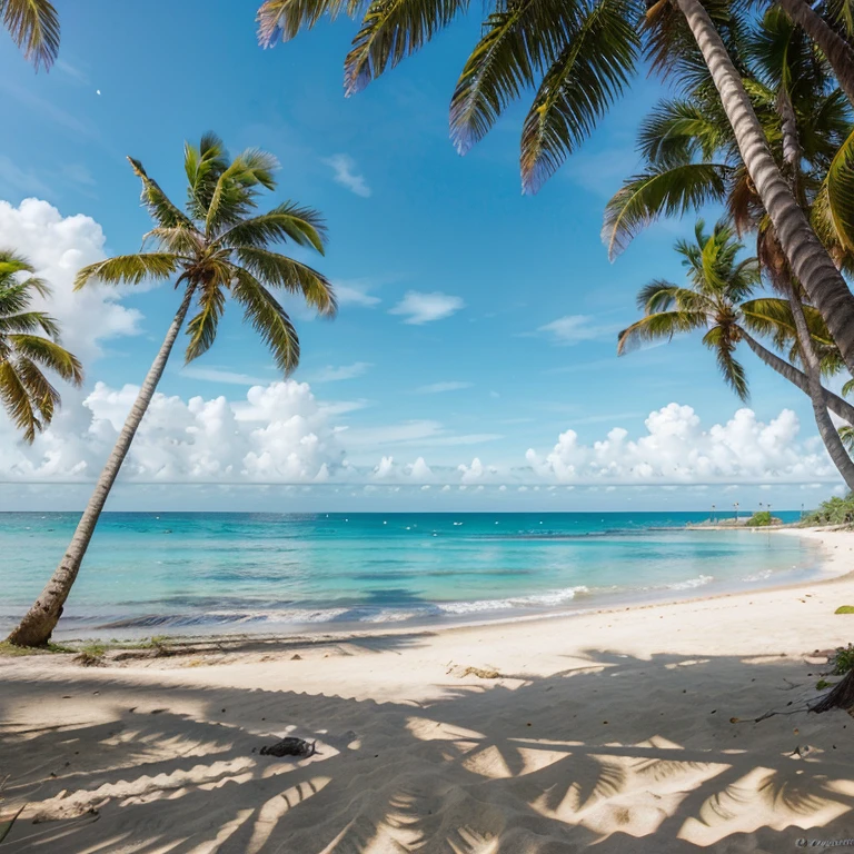 (best quality,ultra-detailed,realistic:1.37),a beautiful woman on the beach,ocean waves,tropical paradise,sun-kissed skin,sandy toes,colorful beach towel,captivating smile,flowing beach dress,coconut trees swaying in the breeze,serene and peaceful atmosphere,crystal clear turquoise water,seagulls flying in the sky,faint sound of seashells,tranquil sunset,palm tree shadows,blissful relaxation,lush greenery,gentle ocean breeze,sparkling golden sand,warm golden sunlight,harmony with nature,calm and soothing colors,natural beauty,harmonious beach scene