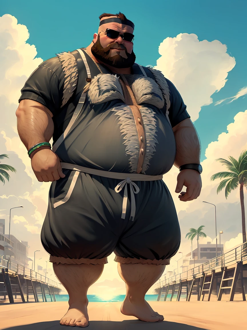 Just plump, chubby, extremely thick thighs, large belly,Create a photorealistic full body image of Fred Flinstone chubby chubby extremely thick thighs bulging belly wearing only red speedos as if he were a real man. Ele deveria ter barba por fazer. Japanese businessman, gordinho e atarracado, de 56 anos, ex-jogador de rugby, com cabelo curto e barba curta, in a suit and tie and competitive white swim pants, sentado em um banco em um parque tranquilo.(((talking to the spectator gesturing with his hands, dialogando, discutindo. he is calling the viewer, he is delivering something, he is gesturing for you to come closer to him. Gargalhando, zangado, triste, muito feliz, deprimido. Cabelos de cores variadas.))),looking at the sky, luz do sol brilhante, paradise beach