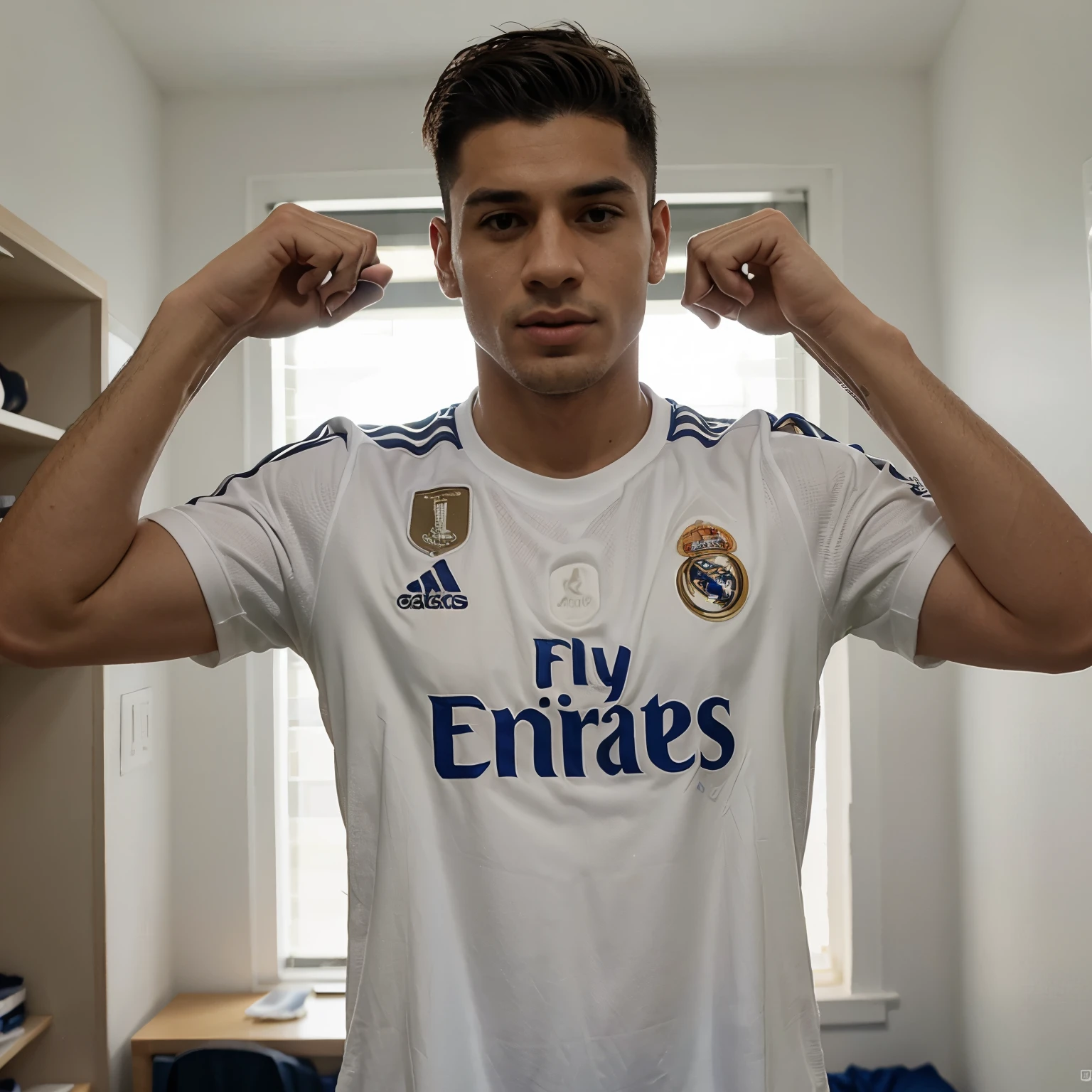 Jugador animado con camisa de el real Madrid