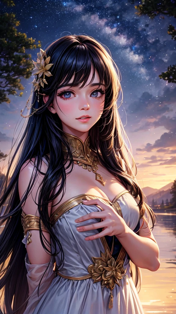 (Best quality,4K,a high resolution,ultra detailed,realistic:1.37),bright colors,Sun Ray,rays of light,bergamot,White flowers,beautiful girl,exquisite features,loose hair,A serene expression,garden furnishings,Exquisite dress,soft sunlight,gentle breeze,Cheerful atmosphere,Backlit stage,A hint of a smile,ethereal glowing,Fresh in the morning,long shadows,harmony of nature,subtle thoughts,natural beauty,Shimmering dew drops,clear details,Tranquility and tranquility,Superior Ingredients,Come to the branch,whispering leaves,Petals for aromatherapy,with glowing light,Sparkling glare,subtle shadows,soft focus,sublime beauty,Whisper natural,fantastic atmosphere,Illuminated background.