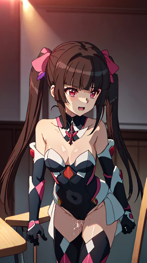 最high quality, masterpiece, High resolution, alone, {Tsukuyomi_shirabe_Symphogear:1.15}, black_hair, 前hair, Twin tails, dull_前hair, length_hair, pink_eye, One girl, Bodysuits, Open_mouth, null, green_null, Day, gloves, cloud,
(whole body),Explain the whole,Browsing Caution,最high quality,High resolution, Very detailed,Game CG,Dutch Angle,緻密で美しいeye,beautiful girl,Chest Focus,(Captivating smile), (Spread your legs), (Lift your legs), leotard,armor, 装甲dress, Black dress, blackいgloves, Blue Armor, Blue dress, breastplate, dress, drop down, gloves, mask, Shoulder rest, 短いdress, shoulder armor,Thigh-high boots,((Very detailedな背景)), (((Cowboy Shot,Dynamic Angle))),1 girl,,(Shiny skin:1.3),(beautifully濃厚な肌),(Thinning hair), masterpiece, high quality, High resolution, Confused,(beautifully、aesthetic:1.2), Beautiful Hands, (4K), 8k, Perfect balance,(Highly detailed CG Unity 8k wallpaper), Perfect hands, Embarrassing, blush, Light_vestige,Intricate details,Written boundary depth, extremely delicate and 美しい,Professional photography, Bokeh, High resolution, Sharp details, 最high quality, Thick thighs,美しいeye, Beautiful background, beautifully緻密なボディ,細かいeye,classroom,Table Sex,Groin friction,Masturbation,A puddle of pussy juice,From below,Moaning,mouthをOpen,arm_support,(Leaning forward:1.5),