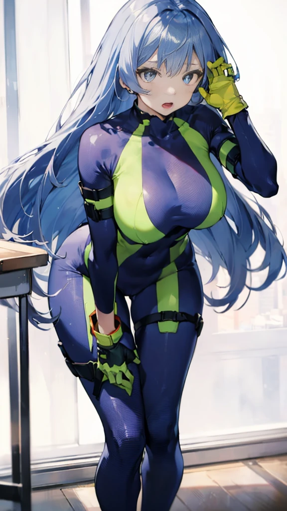 Nejirehadu, Nejire Wave, blue eyes, Blue Hair, Long Hair,
壊す blue Bodysuits, Bodysuits, Drill Hair, gloves, green Bodysuits, multicolored Bodysuits, Colorful clothes, yellow gloves,
((壊す full body)),
Break the white background，From below破る，look down，lower your gaze，
Breaking Dynamic Shots，Kung Fu Pose，highest quality, High resolution, unity 8k wallpaper, (shape:0.8), (美しくてFine grain:1.6), Highly detailed face, Perfect Sentence, Detailed CG, (Perfect hands, Perfect Anatomy),Thick thighs,Beautiful Eyes, Beautiful background, beautiful and detailed body,Fine grain,classroom,Table Sex,Groin friction,Masturbation,A puddle of pussy juice,From below,Moaning,Open your mouth,arm_support,(Leaning forward:1.5),