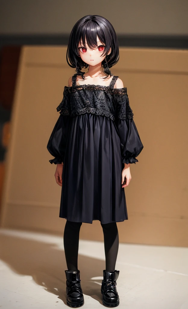 myself, yellow_student, +_+, Black Hair, masterpiece, highest quality, Very detailed, figure, alone, One girl, Red eyes