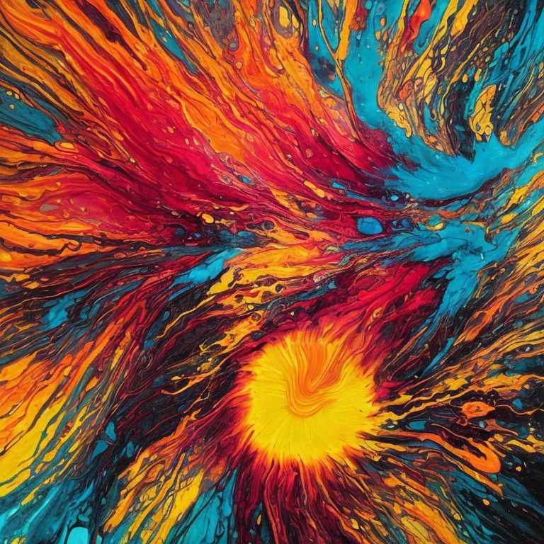 Intense sun, Indie Album Covers, wonderful (Abstract fluid art:1.2), Complex, (Contrast:1.2)