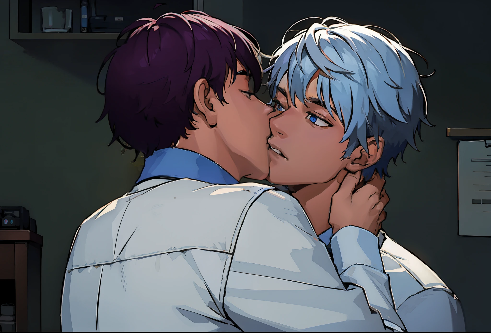 two 16 year old boys kiss