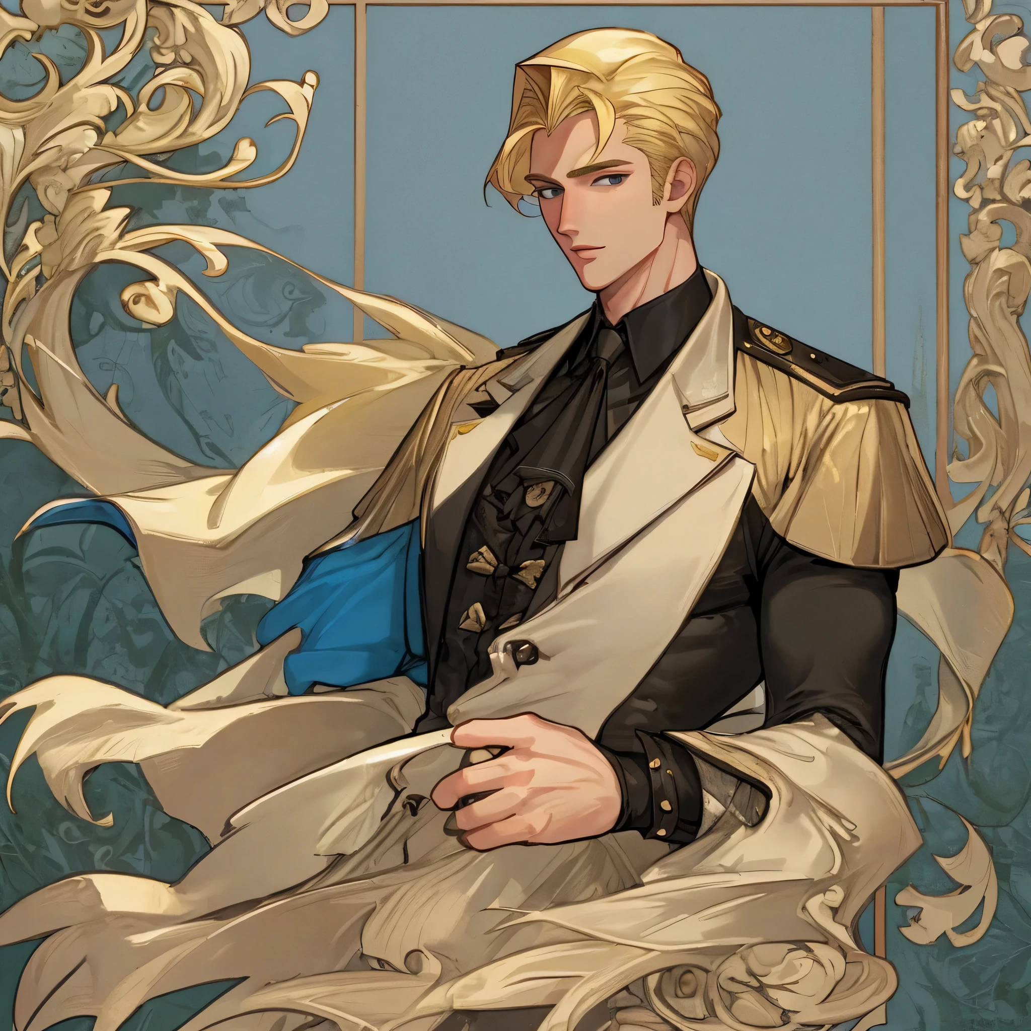 Bright blonde handsome European