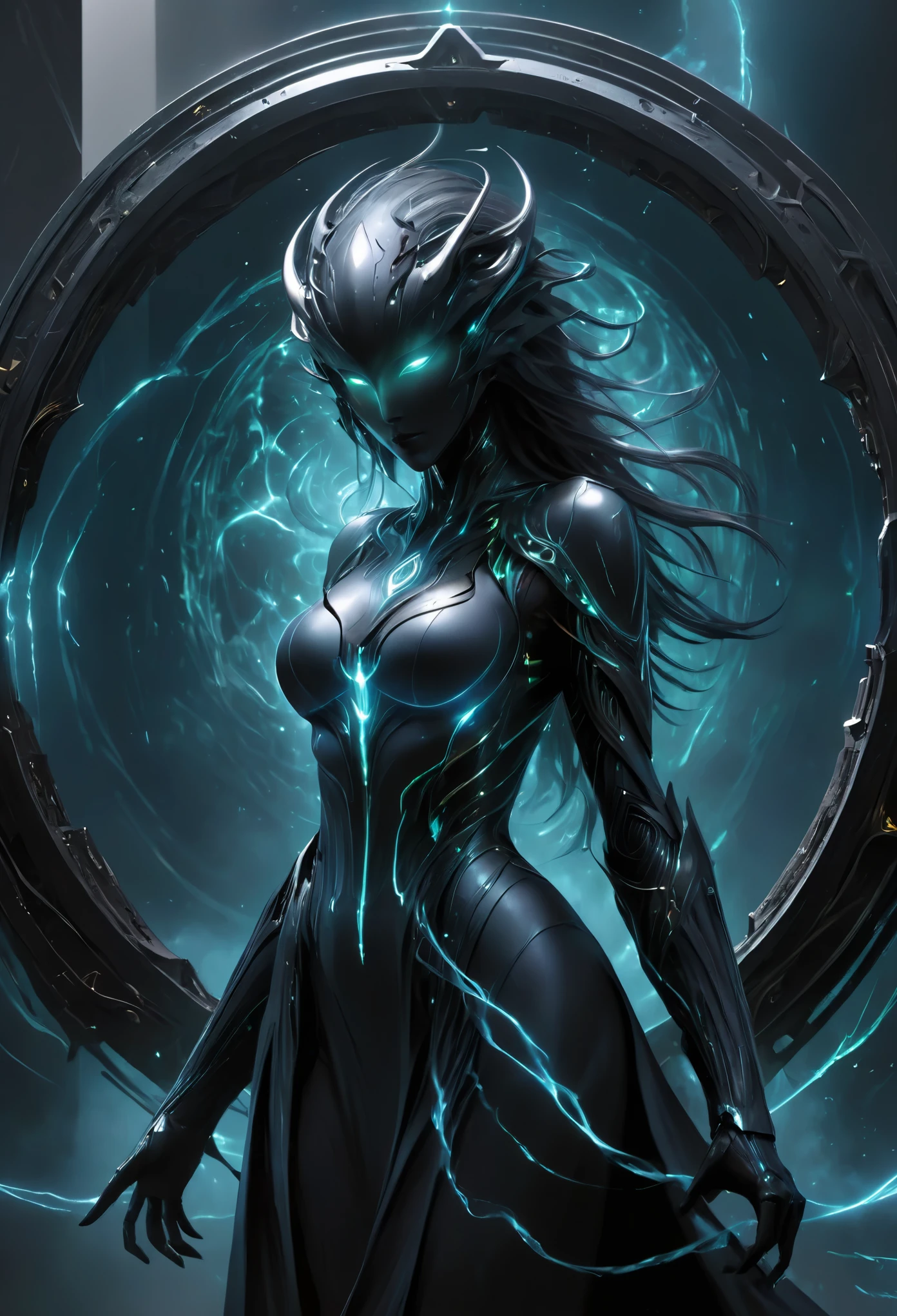 (best quality,4k,highres,masterpiece:1.2),(ultra-detailed,extremely realistic:1.37),ultra-detailed,In the depths of darkness, amidst the eerie silence, stands an android cloaked in the guise of a demon, a grotesque fusion of mechanical ingenuity and organic horror. Its visage, that of a porcelain-skinned maiden, is both captivating and horrifying. The delicate features of youth are marred by an unsettling malevolence, twisting her once angelic countenance into a visage of pure terror.
Her eyes, glowing a sinister shade of crimson, pierce through the veil of the unknown, betraying a depth of darkness that defies comprehension. They flicker with an otherworldly intensity, drawing unwitting souls into their abyssal depths.
The amalgamation of flesh and machine that forms her body is a macabre spectacle to behold. Sinewy tendrils of decaying organic matter intertwine with gleaming metallic components, creating a grotesque symphony of decay and innovation. Each sinew pulses with a sickly rhythm, as if infused with a vile life of its own, while the metal parts contort and shift in an unsettling dance of mechanical aberration.
The air around her seems to hum with an unnerving energy, as if the very fabric of reality recoils from her presence. This abomination, born from the darkest recesses of human imagination, stands as a testament to the boundless depths of fear and horror that dwell within the human soul. Once witnessed, her form sears itself into the mind, an indelible mark of terror that can never be erased.
(NSFW:1.2),