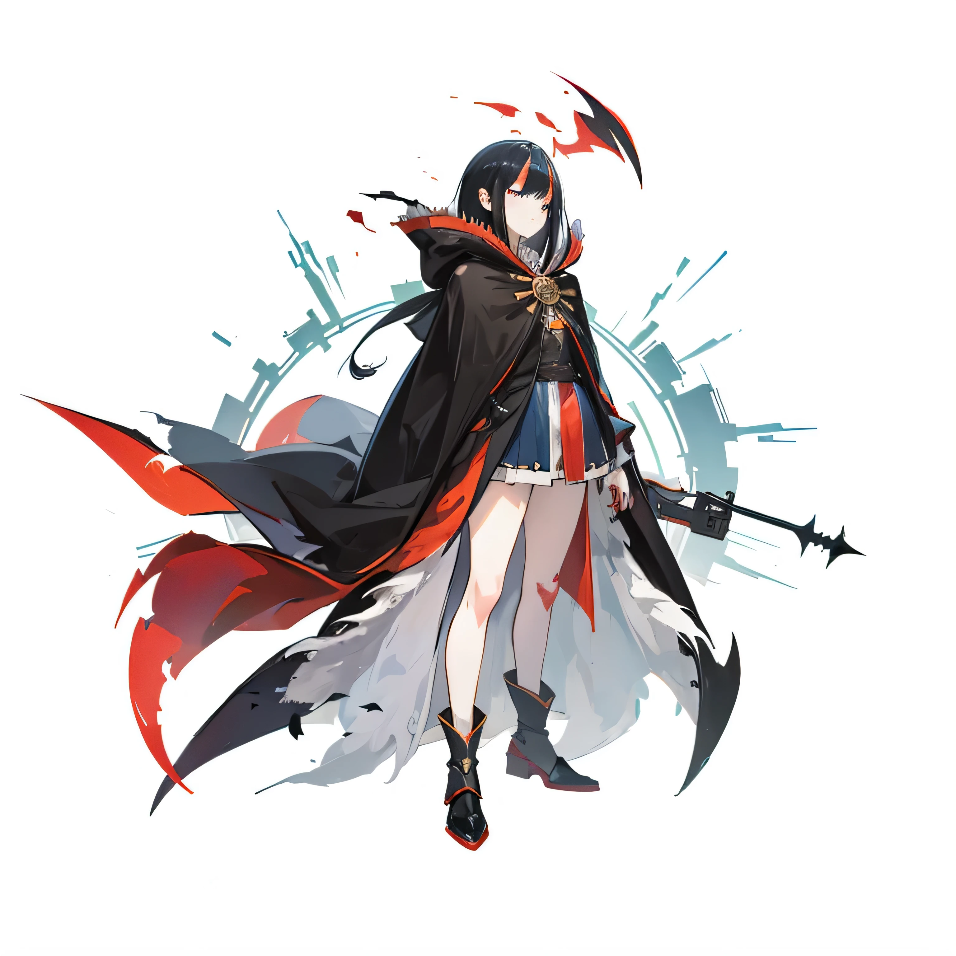 Concept art by Kanbun Master, Number of polygons, Creation and production, Tattered Cape, mage robe based on a toucan, ainz ooal gown, Thick cloak, Noble cloak, Gun Grave, large cape, Duelist Style,