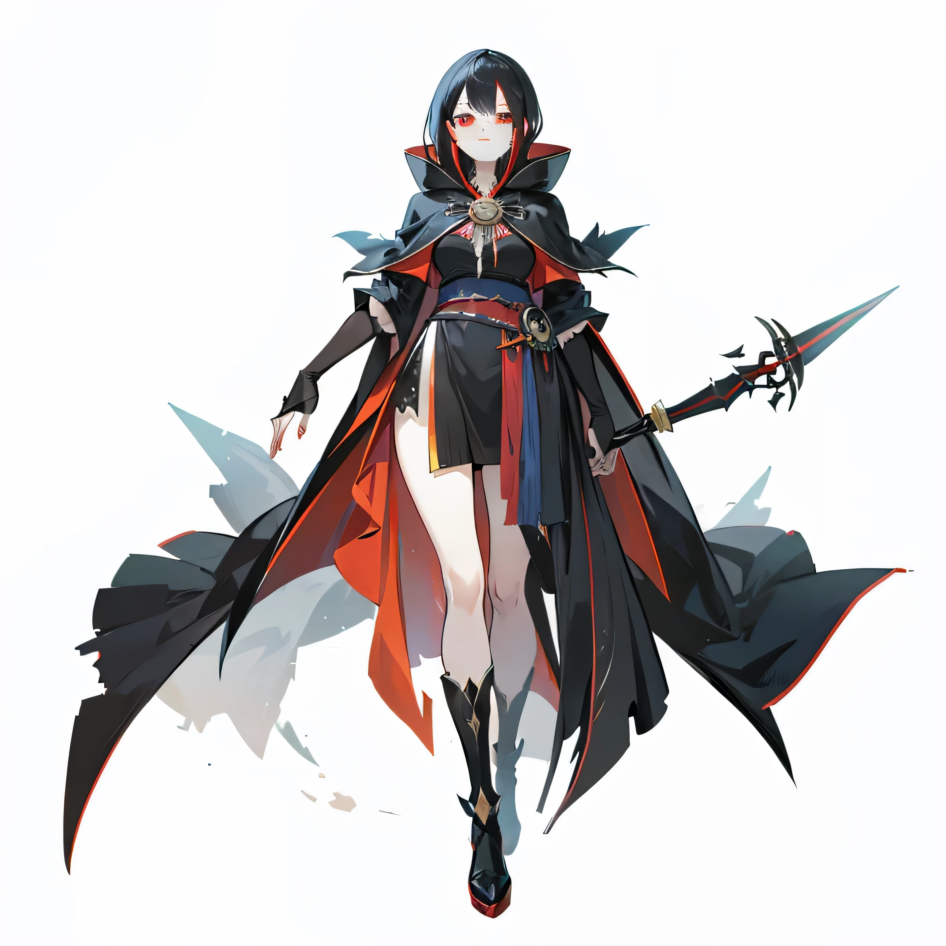 Concept art by Kanbun Master, Number of polygons, Creation and production, Tattered Cape, mage robe based on a toucan,  ainz ooal gown, Thick cloak, Noble cloak, Gun Grave, large cape, Duelist Style，