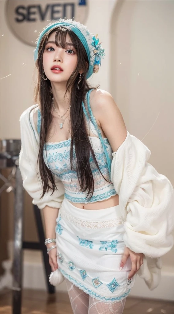 A close up of a woman in a white dress and a blue hat, full body xianxia, white hanfu, white and teal garment, sha xi, xision wu, dilraba dilmurat, jia, gorgeous chinese model, aesthetic!!!!!! female genie, palace , a girl in hanfu, with acient chinese clothes, dressed with long fluent clothes.
Masterpiece, ultra detailed, realistic, photo realistic, high detail RAW color photo, professional photograph, extremely detailed, finely detail, lens flare, Dynamic lighting, 8K, RAW Photo, Best High Quality, Masterpiece: 1.2, Ultra HD: 1, High Detail RAW Color Photo, Pro Photo, Realistic, Photo Realistic: 1.5, Live Photo, Super detailed, Masterpiece, Real Skin, Realistic Skin, Realistic HD Eyes, Highly detailed Eyes, Perfect Eyes, Perfect face, Perfect fingers, extremely detailed face, extremely detailed eyes, extremely detailed skin, perfect anatomy.