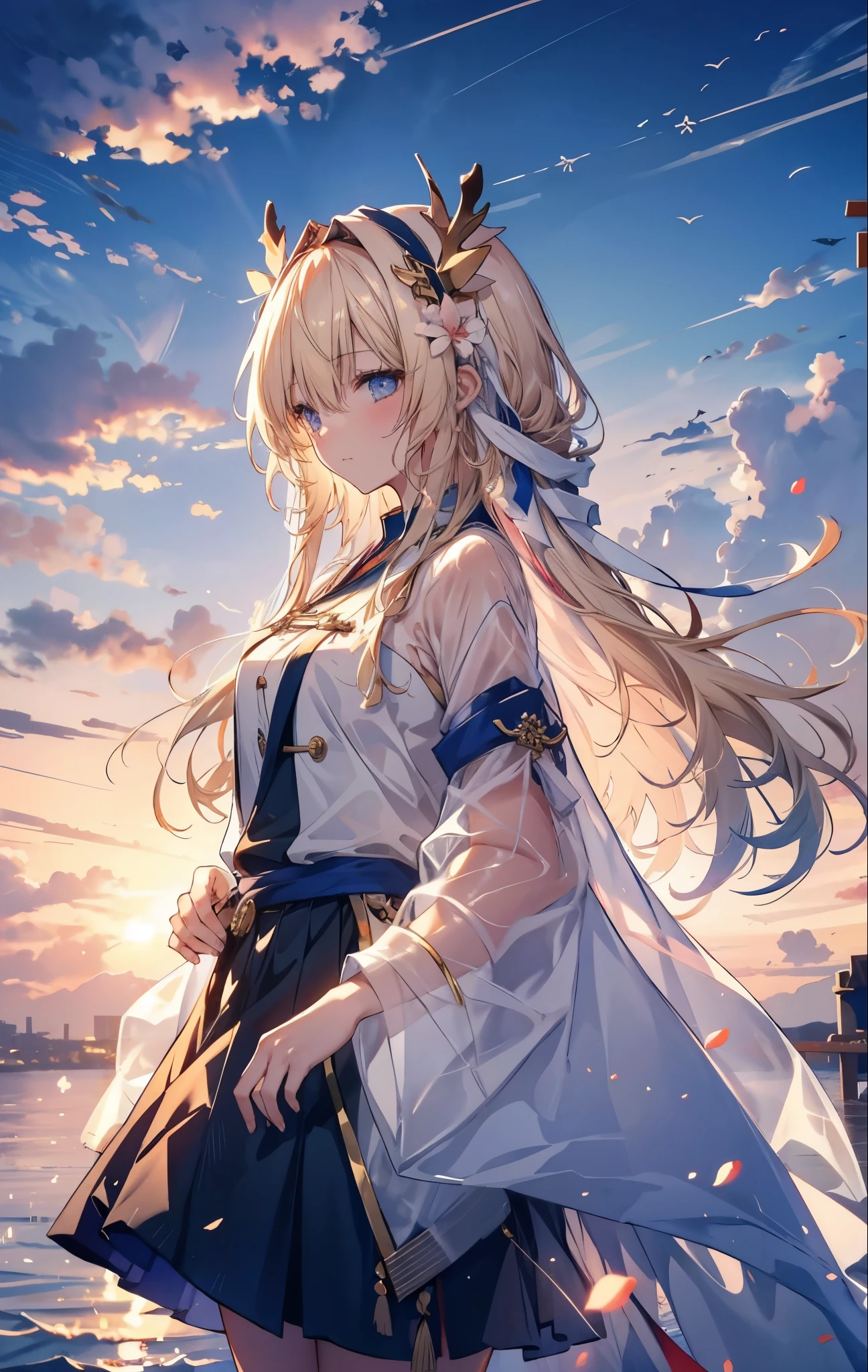 Dancing on the sea is a very beautiful scene,it includes waves、spray、girl、Long skirt、Elements such as wind and skyline。in this case,The afterglow of the setting sun shines on the sea,映衬着girl的身影。她穿着一条飘逸的Long skirt,The sea breeze blows,imitate。
The waves gently lap at the shore,Make a pleasant sound。spray随着海浪的节奏跳跃,仿佛在为girl的舞蹈伴奏。girl轻盈地跳着舞,她的Long skirt随风飘动,like a blooming flower。
The clouds in the sky were dyed golden by the setting sun,Golden light reflects on the sea。The distant skyline outlines a beautiful picture,intoxicating。